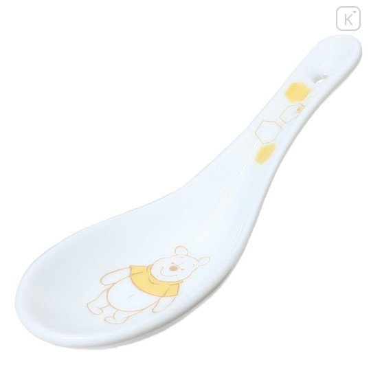 Japan Disney Ceramic Spoon - Winne The Pooh / White - 1