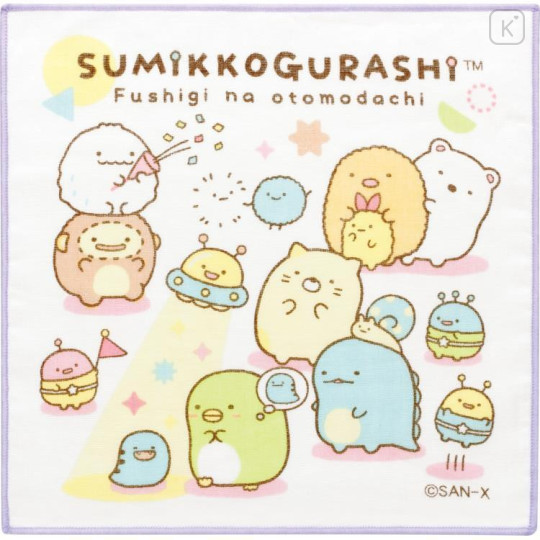 Japan San-X Mini Gauze Handkerchief 3pcs Set - Sumikko Gurashi / Mysterious Friends - 4