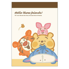 Japan Disney Mini Notepad - Pooh / Chubby Friends