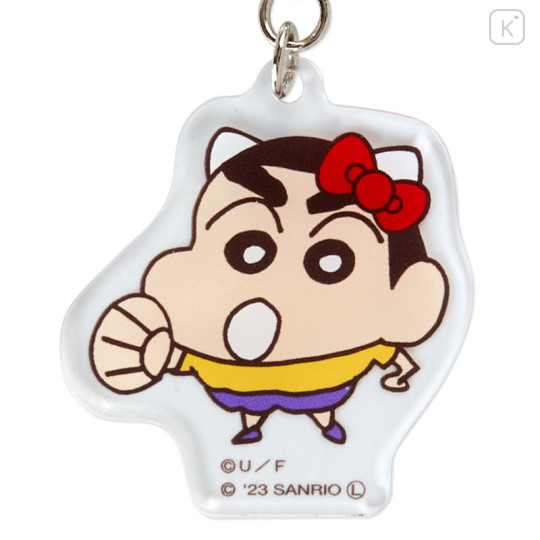 Japan Sanrio × Crayon Shin-chan Acrylic Keychain - Hello Kitty & Shin-chan - 2