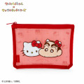 Japan Sanrio × Crayon Shin-chan Embroidery Pouch - Hello Kitty & Shin-chan - 1