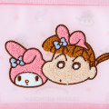 Japan Sanrio × Crayon Shin-chan Embroidery Pouch - My Melody & Nene-chan - 3