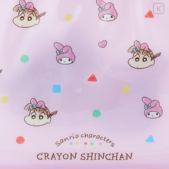 Japan Sanrio × Crayon Shin-chan Embroidery Pouch - My Melody & Nene-chan - 4