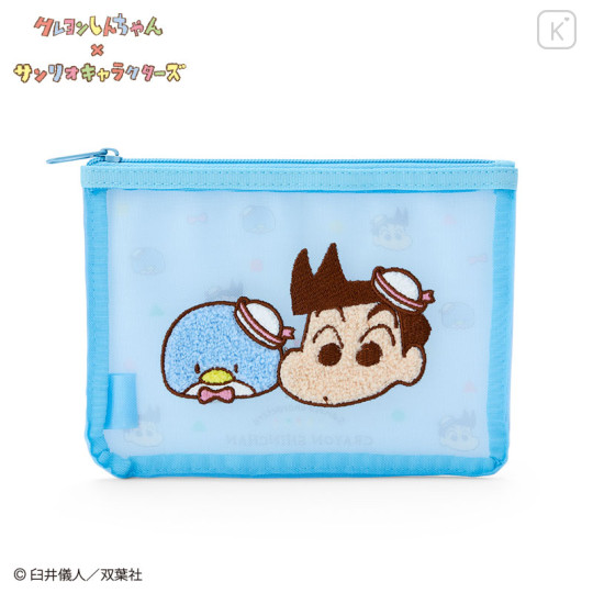 Japan Sanrio × Crayon Shin-chan Embroidery Pouch - Tuxedosam & Kazama-kun - 1