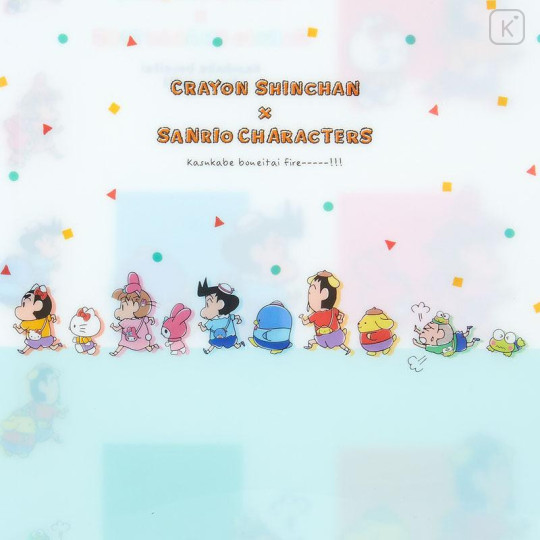 Japan Sanrio × Crayon Shin-chan 5 Pockets A4 Clear File - Pastel - 4