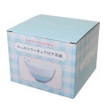 Japan Sanrio Ceramic Bowl with Nokkari Figure - Cinnamoroll / Blue & White - 5