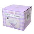 Japan Sanrio Ceramic Bowl with Nokkari Figure - Kuromi / Purple & White - 5