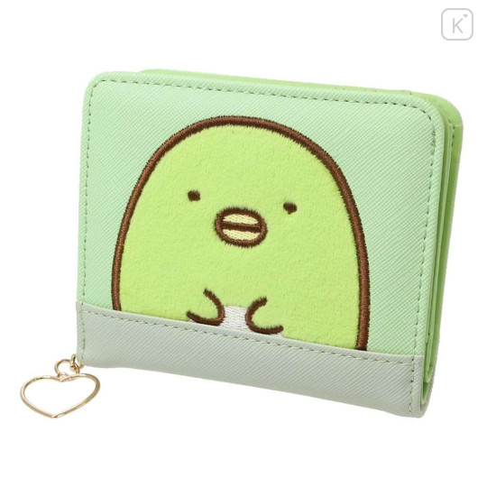 Japan San-X Bi-Fold Wallet & Coin Case - Sumikko Gurashi : Embroidery Penguin? - 1