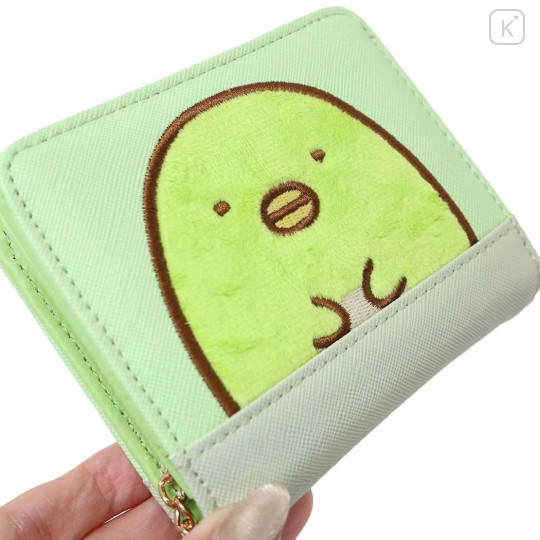 Japan San-X Bi-Fold Wallet & Coin Case - Sumikko Gurashi : Embroidery Penguin? - 6
