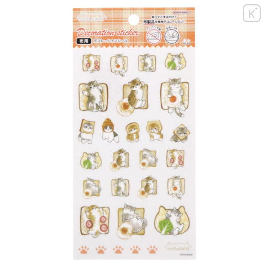 Japan Mofusand Sticker For Cloth Surface - Cat / Bread - 1