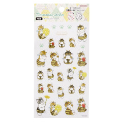 Japan Mofusand Sticker For Cloth Surface - Cat / Bee