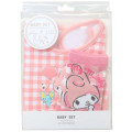 Japan Sanrio Bib & Socks Set - My Melody / Pink Stripe - 1