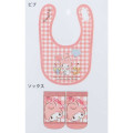 Japan Sanrio Bib & Socks Set - My Melody / Pink Stripe - 2