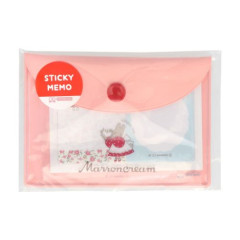 Japan Sanrio Sticky Notes & Case - Marroncream / Retro