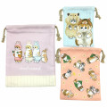 Japan Mofusand Drawstring Bag Set - Cat / Bunny Hamster Bee - 2
