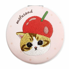 Japan Mofusand Pocket Compact Mirror - Cat / Cherry Hat