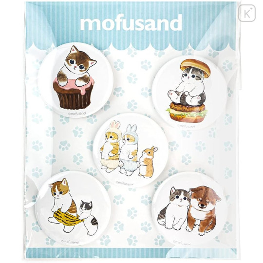 Japan Mofusand Can Badge Set - Cat / Bunny Cupcake Shiba Inu - 1