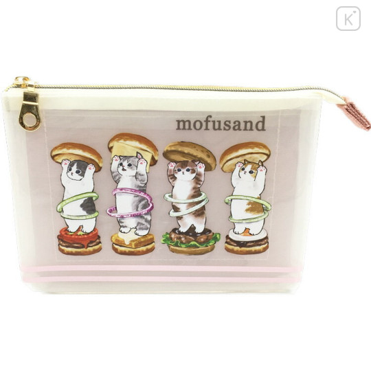 Japan Mofusand 3 Pocket Mesh Pouch - Cat / Burger - 1