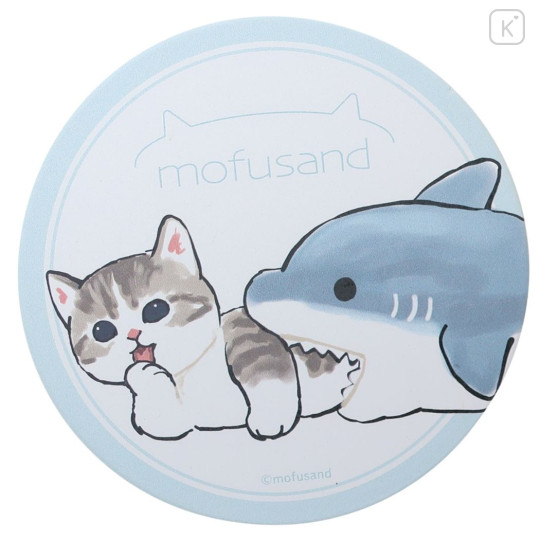 Japan Mofusand Water Absorption Coaster - Cat / Shark Bite - 1