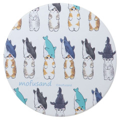 Japan Mofusand Water Absorption Coaster - Cat / Shark Hat