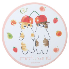 Japan Mofusand Water Absorption Coaster - Cat / Cherry Hat