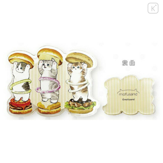 Japan Mofusand Acrylic Clip - Cat / Burger - 2