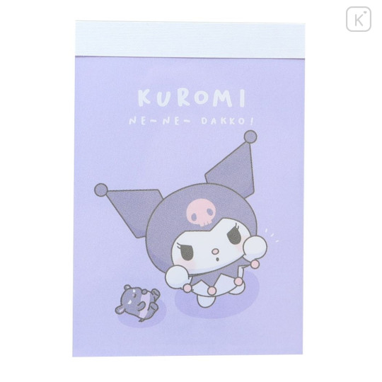 Japan Sanrio Mini Notepad - Kuromi / Look Up For Hug - 1