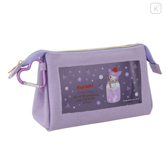 Japan Sanrio Pen Case Pouch - Kuromi / Grape Soda - 1