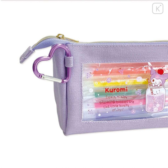 Japan Sanrio Pen Case Pouch - Kuromi / Grape Soda - 3