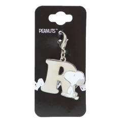Japan Peanuts Metal Charm Keychain - Snoopy / Alphabet R