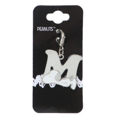 Japan Peanuts Metal Charm Keychain - Snoopy / Alphabet M
