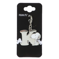 Japan Peanuts Metal Charm Keychain - Snoopy / Alphabet K