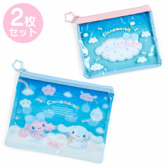 Japan Sanrio Original Flat Pouch 2pcs set - Cinnamon & Poron and Cloud Siblings