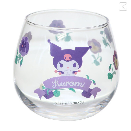 Japan Sanrio Swaying Glass Tumbler - Kuromi / Flora - 1