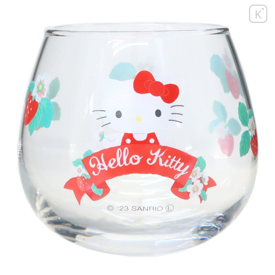 Japan Sanrio Swaying Glass Tumbler - Hello Kitty / Flora - 1