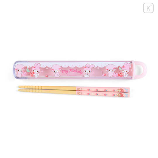 Japan Sanrio Original Chopsticks with Case - My Melody - 1