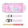 Japan Sanrio Original Lunch Trio Cutlery Set - Hello Kitty - 1