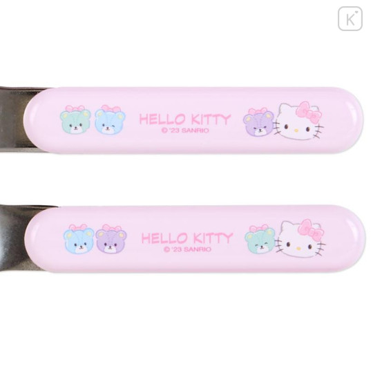 Japan Sanrio Original Bento Lunch Cutlery Set Spoon Fork Chopstick - Hello Kitty / Pink - 6