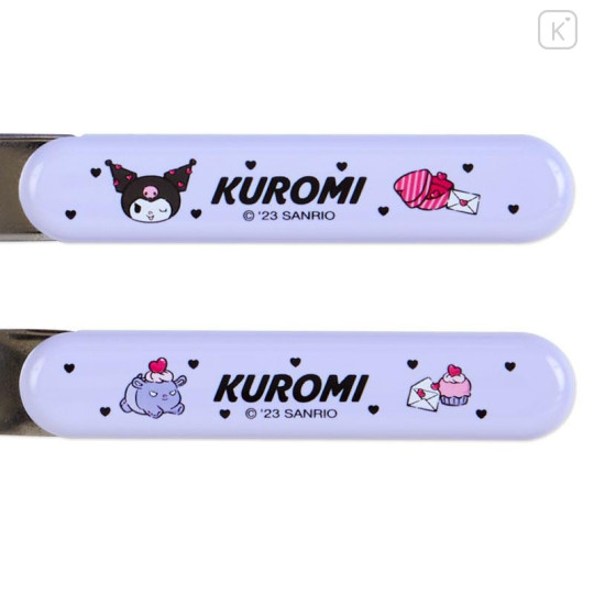 Japan Sanrio Original Bento Lunch Cutlery Set Spoon Fork Chopstick - Kuromi - 6