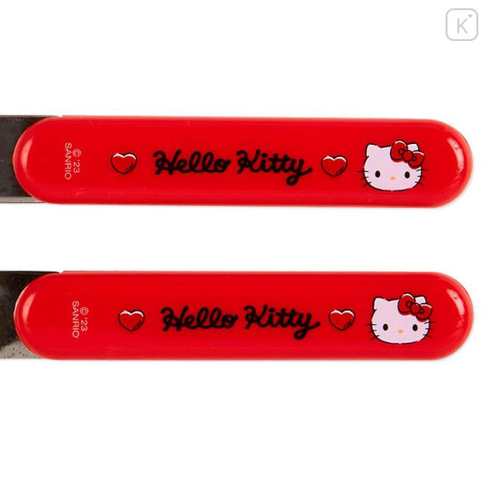 Japan Sanrio Original Bento Lunch Cutlery Set Spoon Fork Chopstick - Hello Kitty / Relief - 6