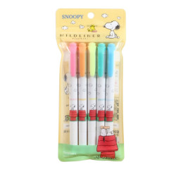 Japan Peanuts Zebra Mildliner Double-Sided Highlighter 5 Color Set - Snoopy : Home