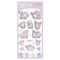 Japan Sanrio Shake Shake Capsule Seal Sticker - Kuromi & Melody 3D - 1