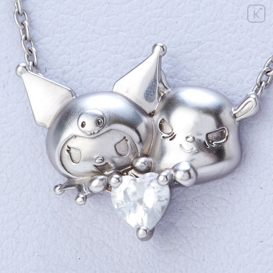 Japan Sanrio Necklace - Kuromi & Baku : Silver - 3