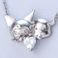 Japan Sanrio Necklace - Kuromi & Baku : Silver - 3