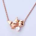 Japan Sanrio Necklace - Kuromi & Baku : Pink Gold - 1