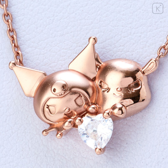 Japan Sanrio Necklace - Kuromi & Baku : Pink Gold - 3