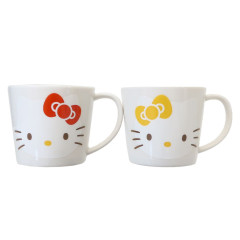Japan Sanrio Porcelain Mug Set - Hello Kitty Sisters / White