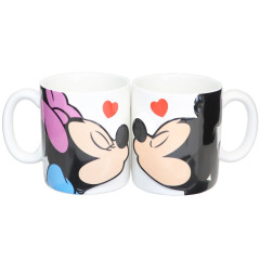 Japan Disney Kiss Pair Mug Set - Mickey Mouse & Minnie Mouse / White