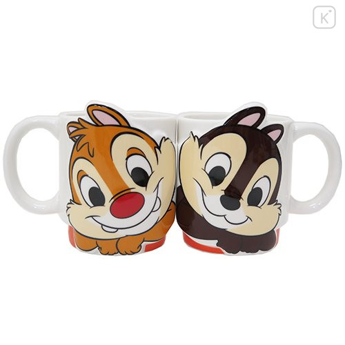 Japan Disney Ceramics Mug Set - Chip & Dale / Smile - 1