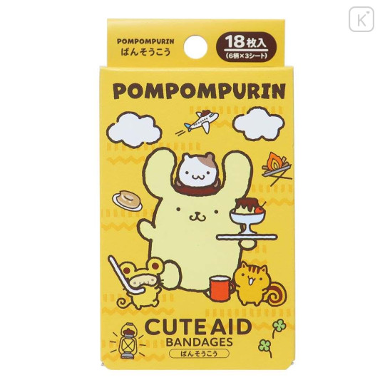 Japan Sanrio Cute Aid Bandages - Pompompurin / Hang Out - 1